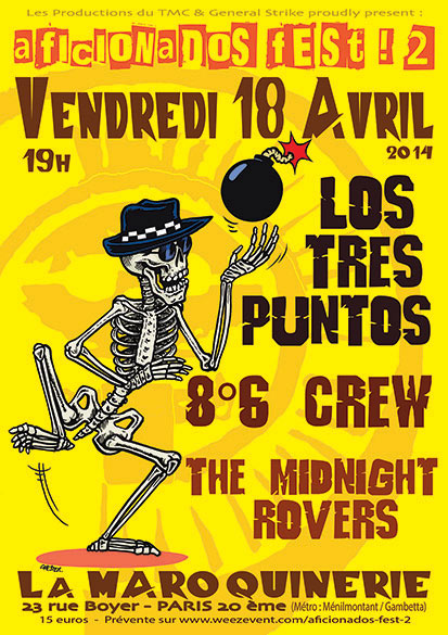 Los Tres Puntos +8°6 Crew +The Midnight Rovers à la Maroquinerie le 18 avril 2014 à Paris (75)