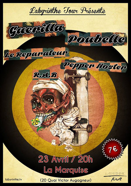 Guerilla Poubelle+Le Réparateur+Pepper Noster+RAB à la Marquise le 23 avril 2014 à Lyon (69)