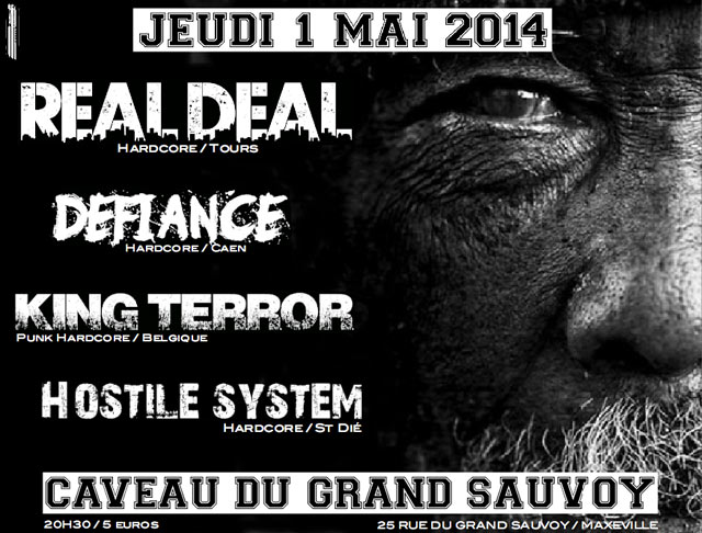 Concert Hardcore au Caveau du Grand Sauvoy le 01 mai 2014 à Maxéville (54)
