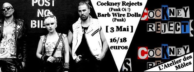 Cockney Rejects + Barb Wire Dolls à l'Atelier des Môles le 03 mai 2014 à Montbéliard (25)