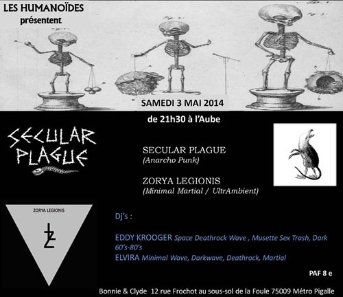 Secular Plague + Zorya Legionis le 03 mai 2014 à Paris (75)