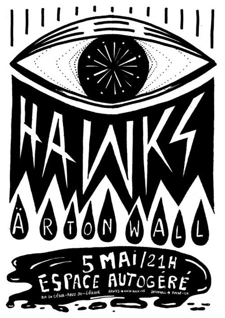 HAWKS [US] + ÄRTONWALL [CH], stoner noise bordélique le 05 mai 2014 à Lausanne (CH)