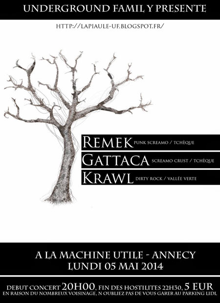 Remek + Gattaca + Krawl à la Machine Utile le 05 mai 2014 à Seynod (74)