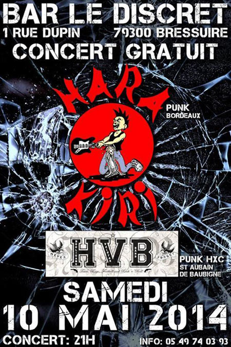 Harakiri + HVB au bar Le Discret le 10 mai 2014 à Bressuire (79)