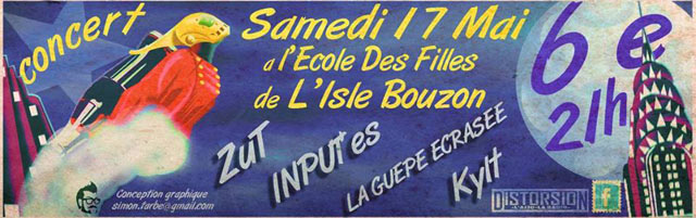 La Guêpe Écrasée + Kylt + Zut + Input'es à l'École des Filles le 17 mai 2014 à L'Isle-Bouzon (32)