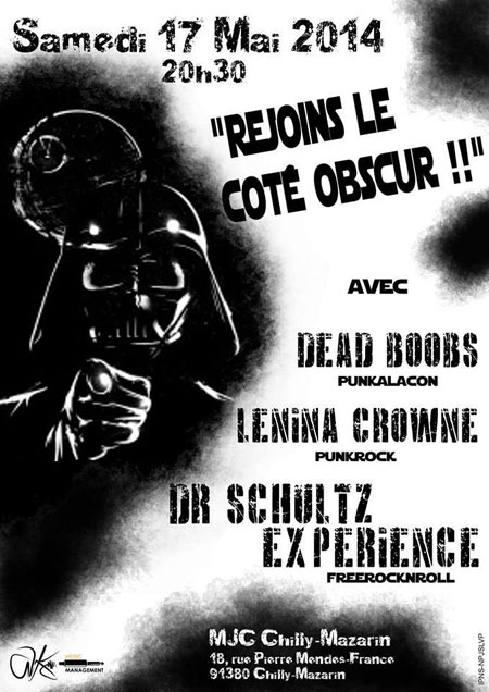 Lenina Crowne + Les Dead Boobs + Dr Schultz Experience à la MJC le 17 mai 2014 à Chilly-Mazarin (91)