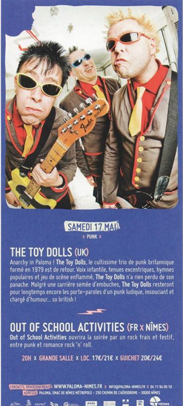 The Toy Dolls + Out Of School Activities à la Paloma le 17 mai 2014 à Nîmes (30)