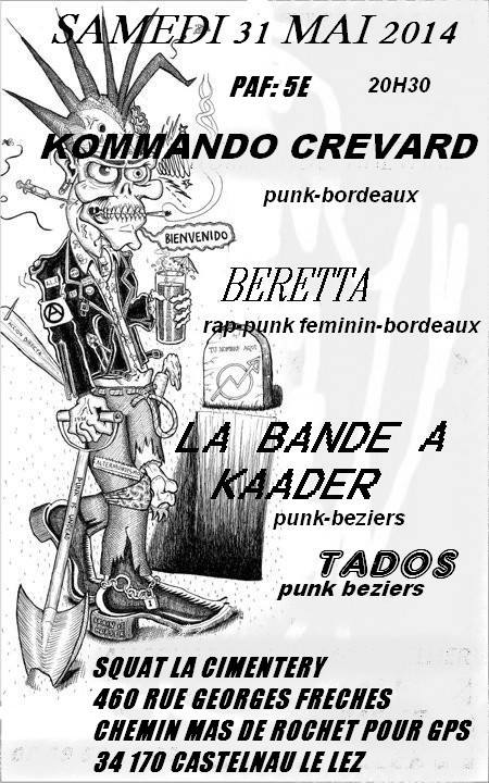 Concert Punk à la Cimentery le 31 mai 2014 à Castelnau-le-Lez (34)