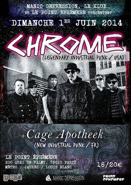 Chrome + Cage Apotheek au Point Éphémère le 01 juin 2014 à Paris (75)