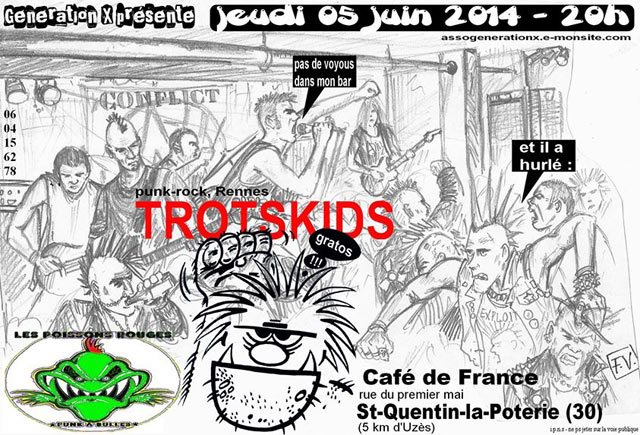 Trotskids + Les Poissons Rouges au Café de France le 05 juin 2014 à Saint-Quentin-la-Poterie (30)