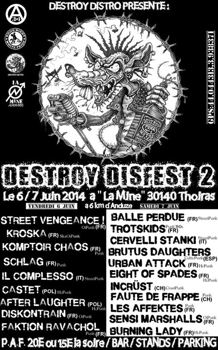 Destroy Disfest #2 à la Mine le 06 juin 2014 à Thoiras (30)