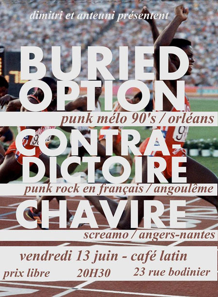 Buried Option + Contradictoire + Chaviré au Café Latin le 13 juin 2014 à Angers (49)
