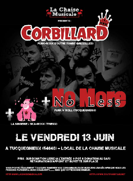 Corbillard + NMNL + La Singerie au Local de La Chaise Musicale le 13 juin 2014 à Tucquegnieux (54)
