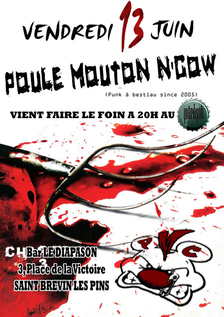 Poule Mouton n'Cow au bar le Diapason le 13 juin 2014 à Saint-Brevin-les-Pins (44)