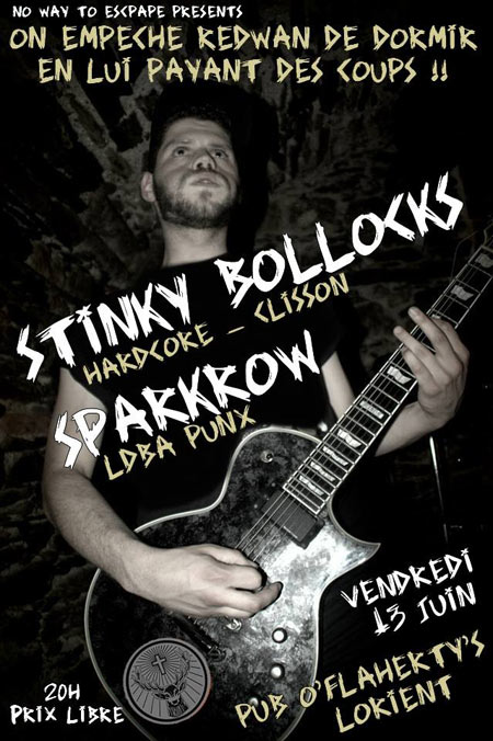 Stinky Bollocks + Sparkrow au pub O'Flaherty's le 13 juin 2014 à Lorient (56)