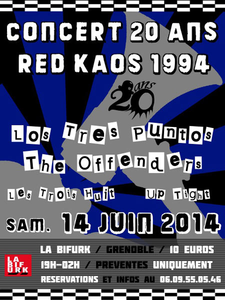 Concert des 20 ans du Red Kaos 1994 à la Bifurk le 14 juin 2014 à Grenoble (38)