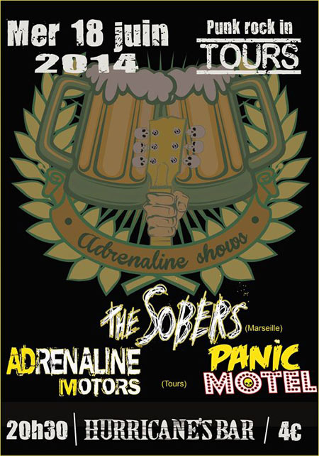 The Sobers + Adrenaline Motors + Panic Motel au Hurricane's Pub le 18 juin 2014 à Tours (37)