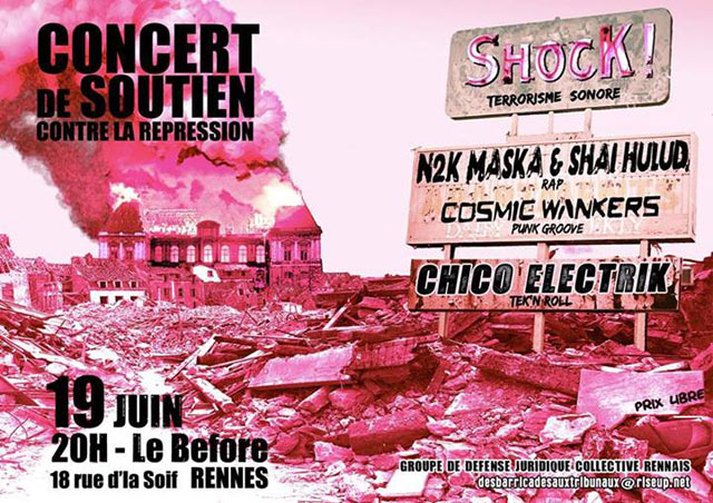 Concert de soutien contre la répression le 19 juin 2014 à Rennes (35)