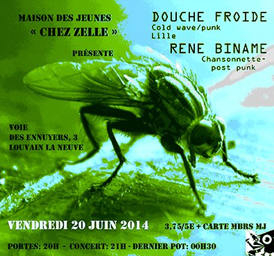 René Binamé + Douche Froide à la maison des jeunes Chez Zelle le 20 juin 2014 à Ottignies-Louvain-la-Neuve (BE)