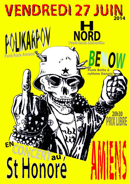 H Nord + Polikarpov + Benow au bar Le Saint-Honoré le 27 juin 2014 à Amiens (80)