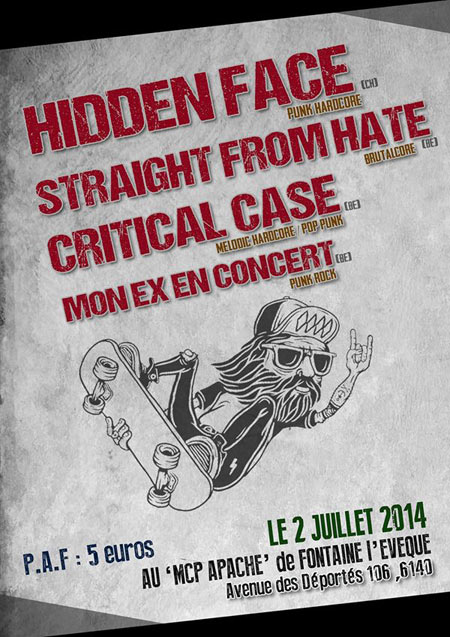 Concert Punk Rock Hardcore au MCP Apache le 02 juillet 2014 à Fontaine-l'Evêque (BE)