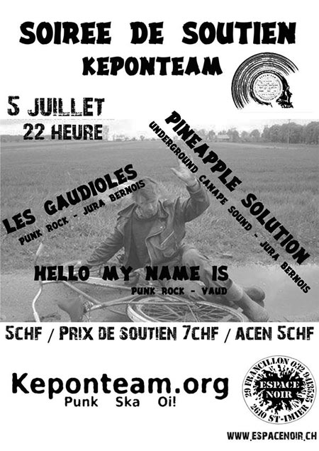 Soirée de soutien à Keponteam à l'Espace Noir le 05 juillet 2014 à Saint-Imier (CH)