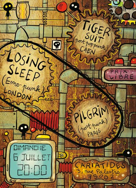 Losing Sleep + Tigersuit + Pilgrim aux Cariatides le 06 juillet 2014 à Paris (75)