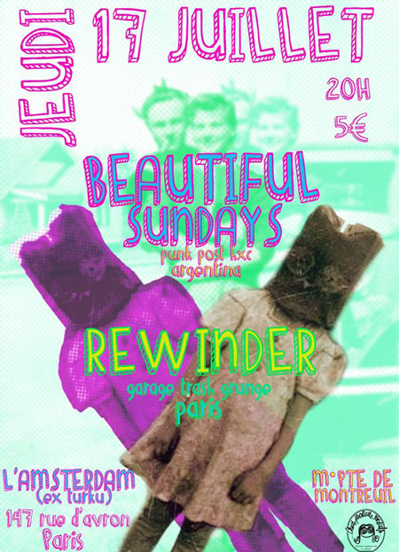 Beautiful Sundays + Rewinder à l'Amsterdam le 17 juillet 2014 à Paris (75)