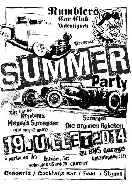 Rumblers Car Club Summer Party #2 au BMS Garage le 19 juillet 2014 à Valentigney (25)