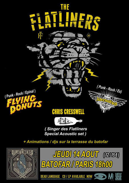 The Flatliners + Flying Donuts + Chris Cresswell + guests le 14 août 2014 à Paris (75)