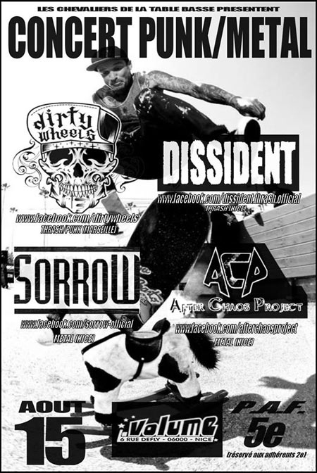 Concert Punk Metal au Volume le 15 août 2014 à Nice (06)