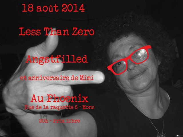 Less Than Zero + Angstfilled au Phoenix le 18 août 2014 à Mons (BE)