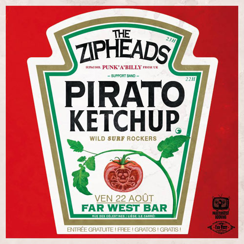 The Zipheads + Pirato Ketchup au bar Le Far West le 22 août 2014 à Liège (BE)