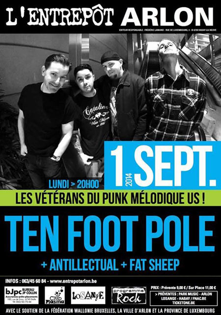 Ten Foot Pole + Antillectual + Fat Sheep à l'Entrepôt le 01 septembre 2014 à Arlon (BE)