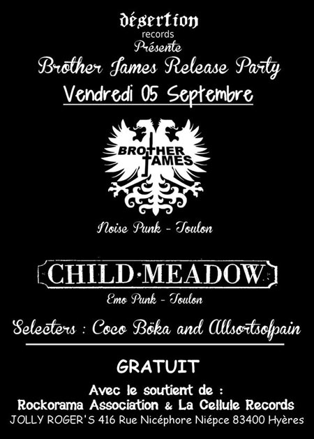 Brother James + Child Meadow au Jolly Roger's Pub le 05 septembre 2014 à Hyères (83)
