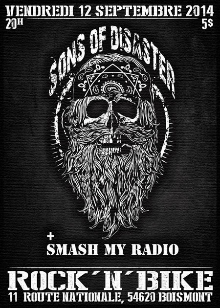 Sons Of Disaster + Smash My Radio au Rock'n'Bike le 12 septembre 2014 à Boismont (54)