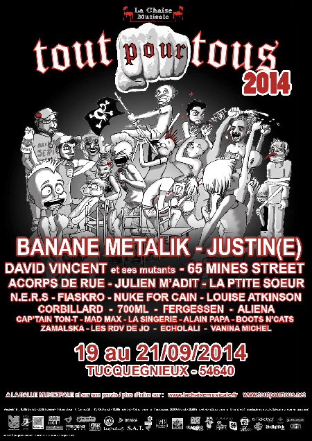 Tout pour tous #7 -Banane Metalik, Justine, 65 Mines Street, etc le 19 septembre 2014 à Tucquegnieux (54)