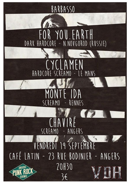 For You.Earth + Cyclamen + Monte Ida + Chaviré au Café Latin le 19 septembre 2014 à Angers (49)