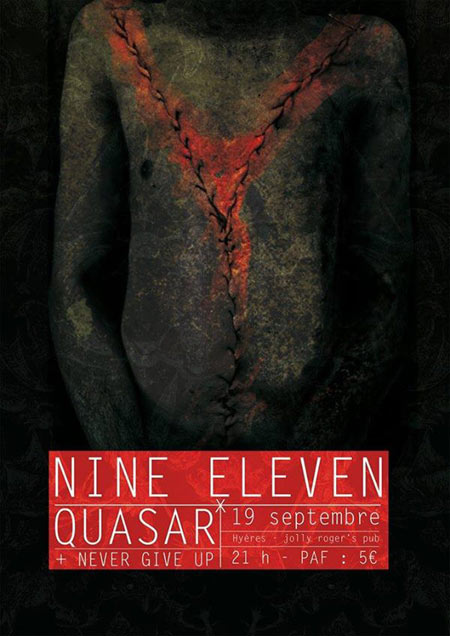 Nine Eleven + Quasar + Never Give Up au Jolly Roger's Pub le 19 septembre 2014 à Hyères (83)