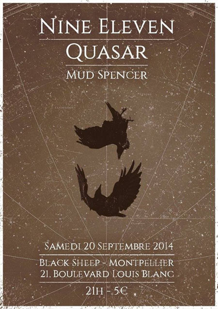 Nine Eleven + Quasar + Mud Spencer au Black Sheep le 20 septembre 2014 à Montpellier (34)
