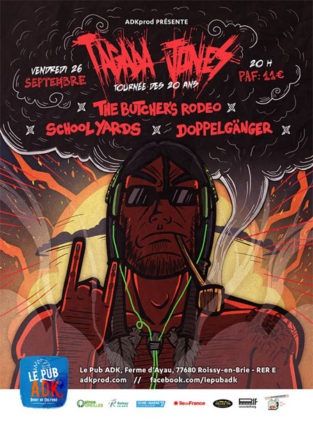 Tagada Jones + The Butcher's Rodeo + Schoolyards + Doppelgänger le 26 septembre 2014 à Roissy-en-Brie (77)
