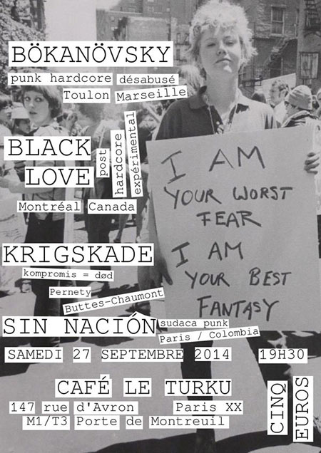 Bökanövsky + Black Love + Krigskade + Sin Nación au Turku le 27 septembre 2014 à Paris (75)