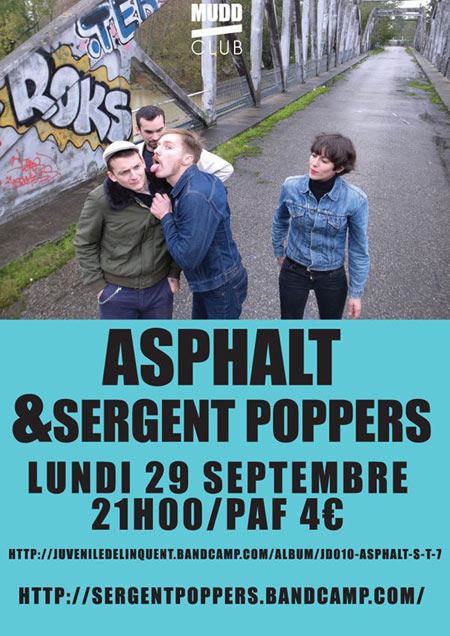 Asphalt + Sergent Poppers au Mudd Club le 29 septembre 2014 à Strasbourg (67)