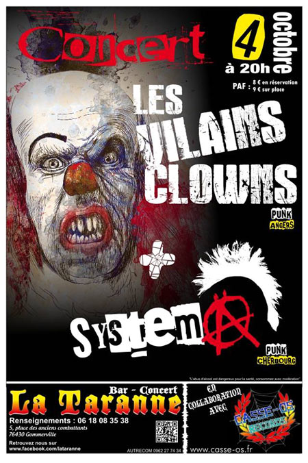 Les Vilains Clowns + System A le 04 octobre 2014 à Gommerville (76)