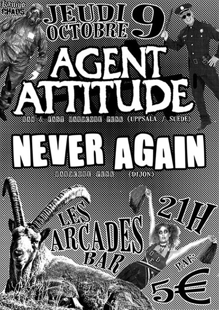 Agent Attitude + Never Again au bar des Arcades le 09 octobre 2014 à Besançon (25)