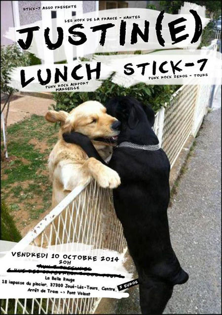 Justin(e) + Lunch + Stick-7 à la Belle Rouge le 10 octobre 2014 à Joué-lès-Tours (37)