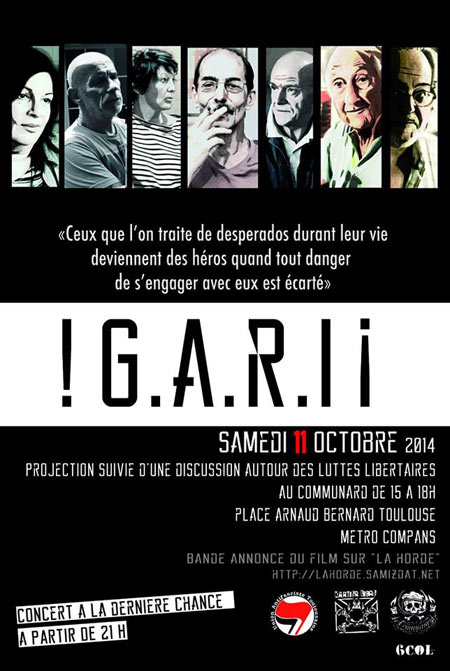 PROJECTION DU FILM GARI le 11 octobre 2014 à Toulouse (31)