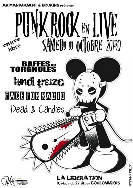 BaffesOuTorgnoles + Dead&Candies + LundiTreize + FaceForRadio le 11 octobre 2014 à Coulommiers (77)