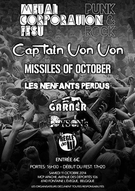 Metal Corporation Fest : Punk & Rock Edition le 11 octobre 2014 à Fontaine-l'Evêque (BE)