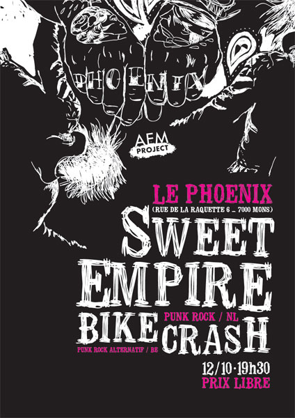 Sweet Empire + Bike Crash au Phoenix le 12 octobre 2014 à Mons (BE)